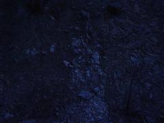 A photo of brown rock, taken at dusk so that it looks like obsidian